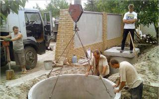 Септик из бетонных колец своими руками: схема проведения работ Установка септиков из бетонных колец