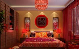 Черно-красная спальня Красная кровать в спальне